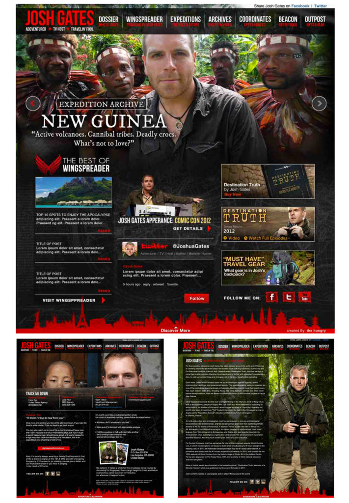 Josh Gates Website Design