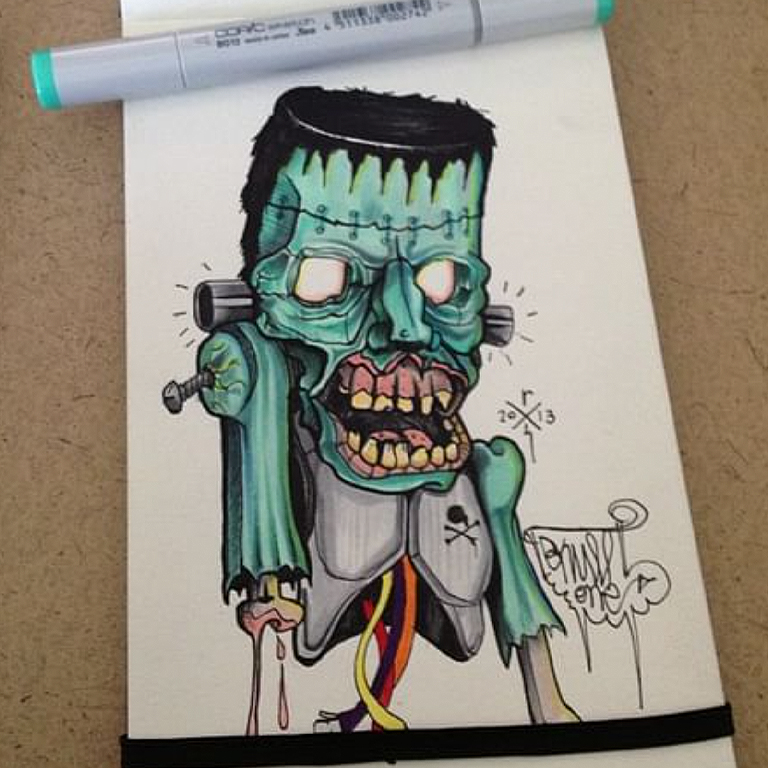 Robo Zombie Sketch by Ruben Skull