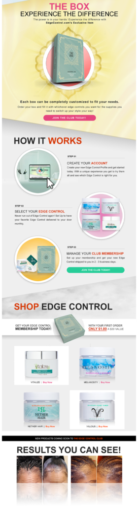 Edge Control Homepage Design
