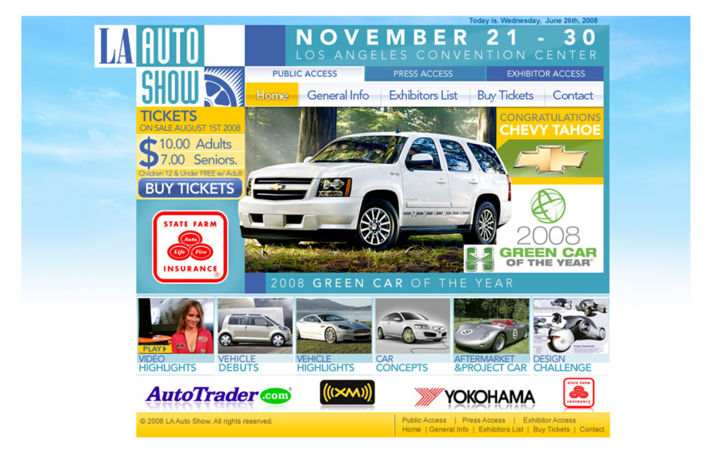 LA Auto Show Website Design